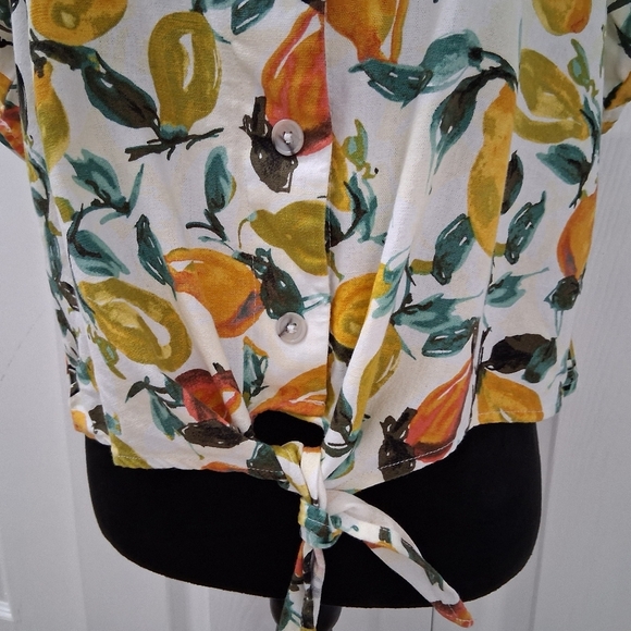 Ava James Linen Blend Pear Top   Size XL - Picture 3 of 10